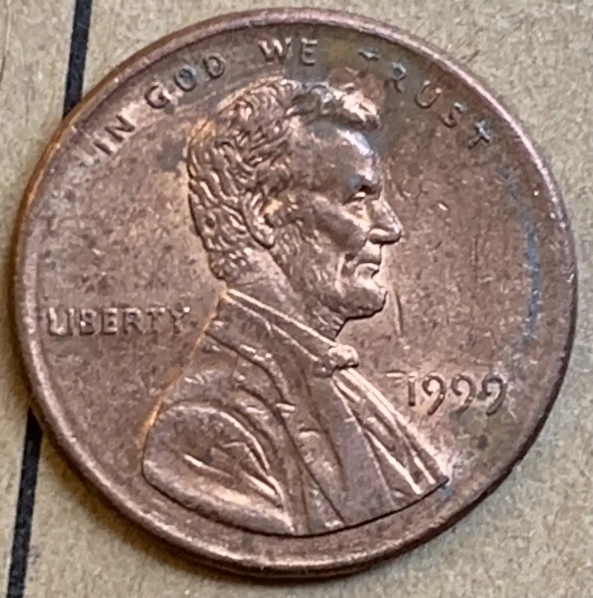 1999---P-Lincoln-Memorial-Cent-With-Broadstrike-Coin-#1-Of-3